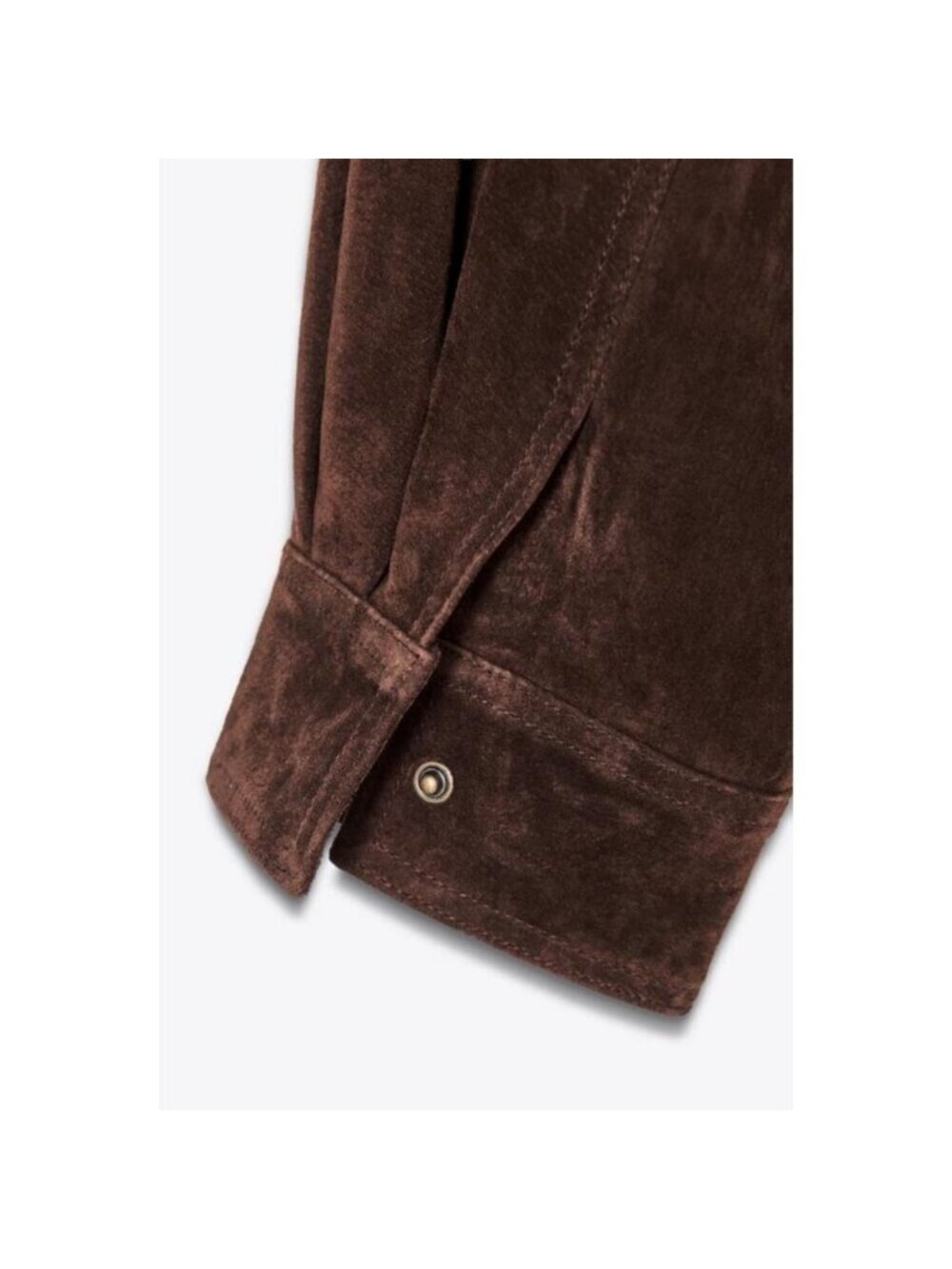 NWT Zara S Dark Brown Suede Leather Jacket - Picture 6 of 16